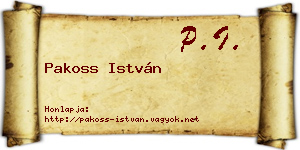 Pakoss István névjegykártya